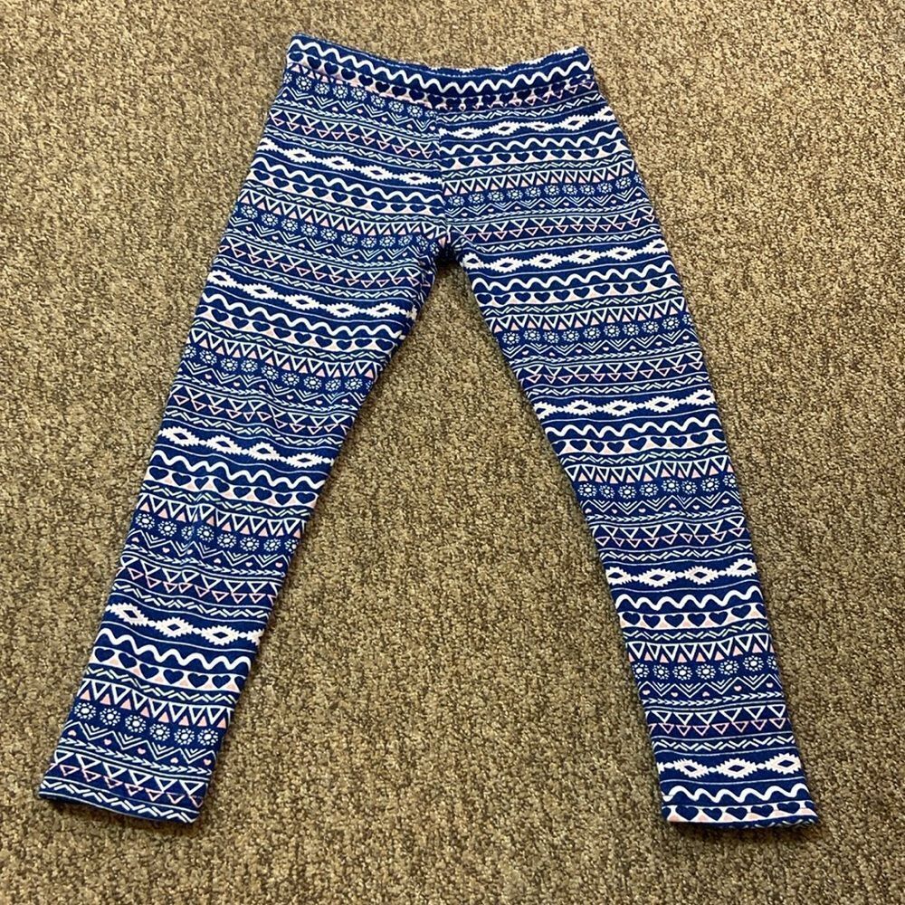 4/$30 SHOSHO Blue Patterned Kids Leggings Size Approximately 5T
